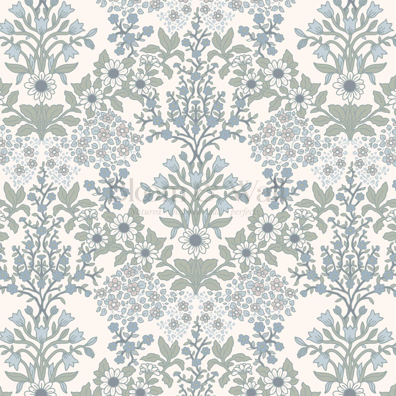 Ariella Blackthorn Vines Blue Wallpaper