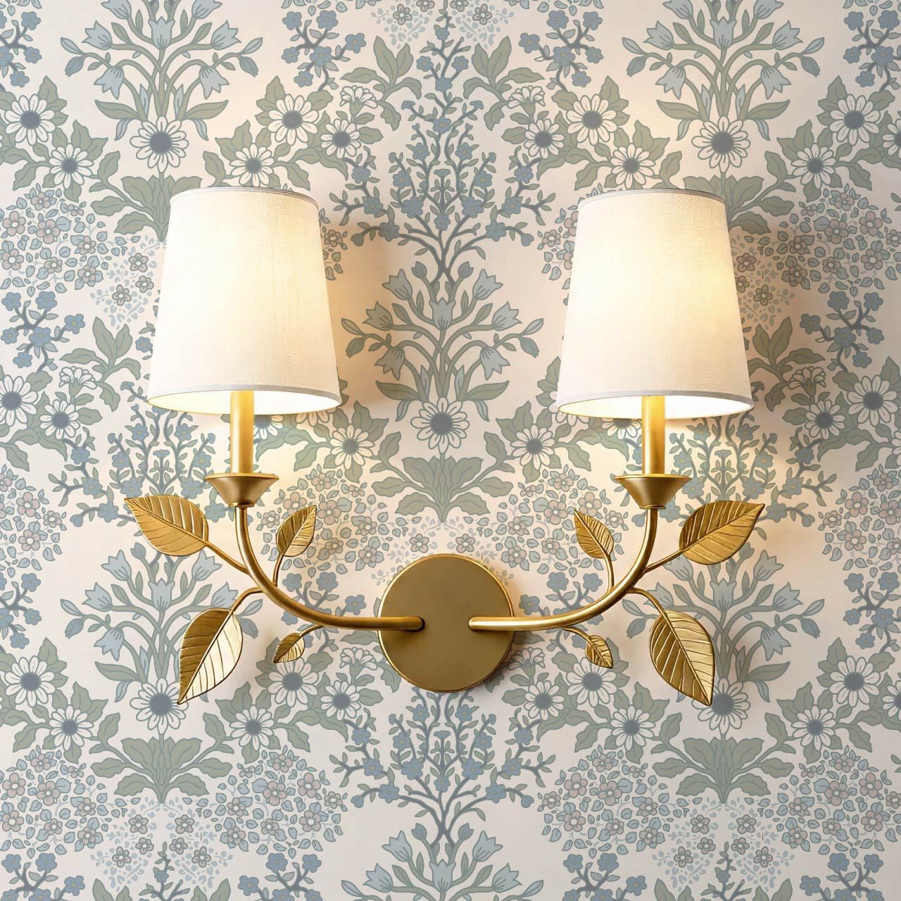 Ariella Blackthorn Vines Blue Wallpaper