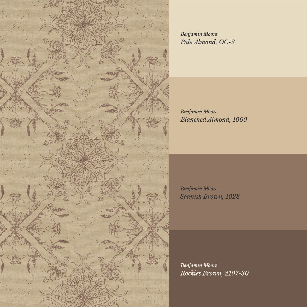 Arlette Classic Tile Autumn Brown Wallpaper