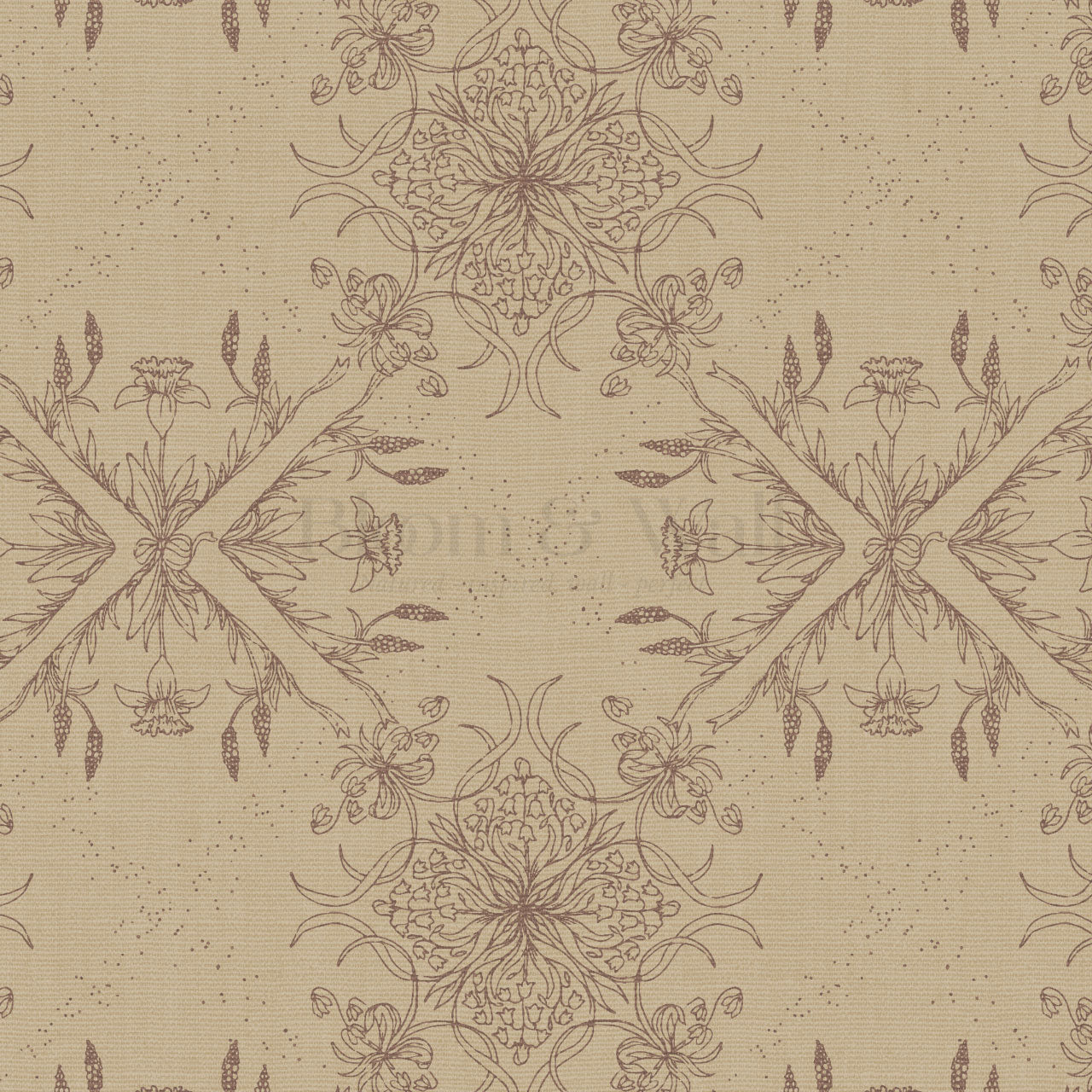 Arlette Classic Tile Autumn Brown Wallpaper
