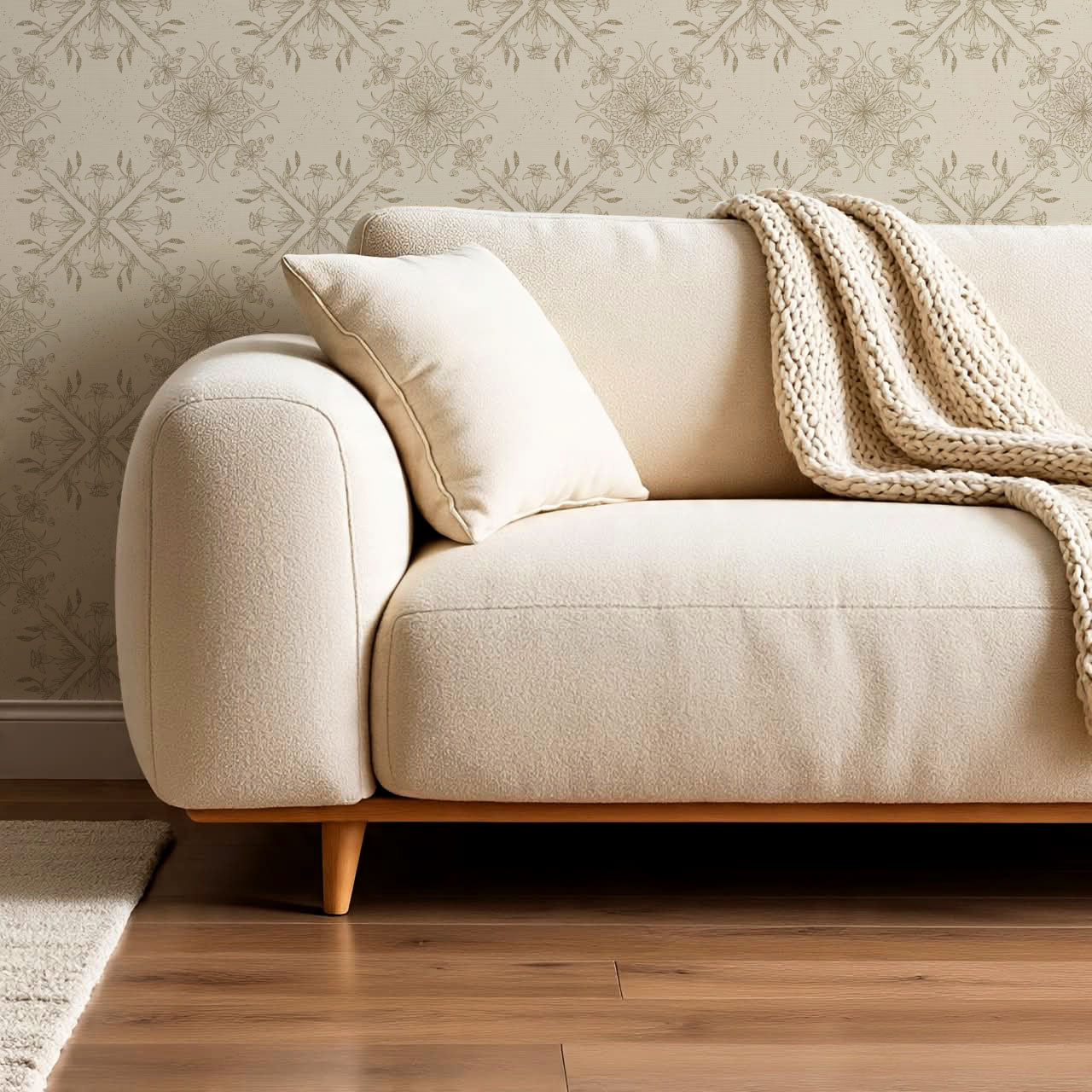 Arlette Classic Tile Beige Wallpaper