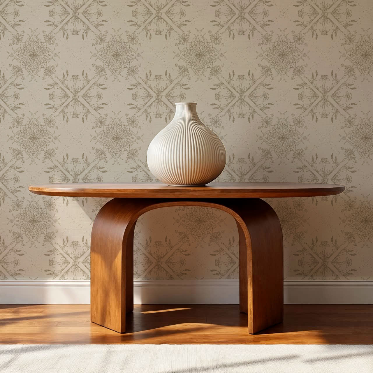 Arlette Classic Tile Beige Wallpaper