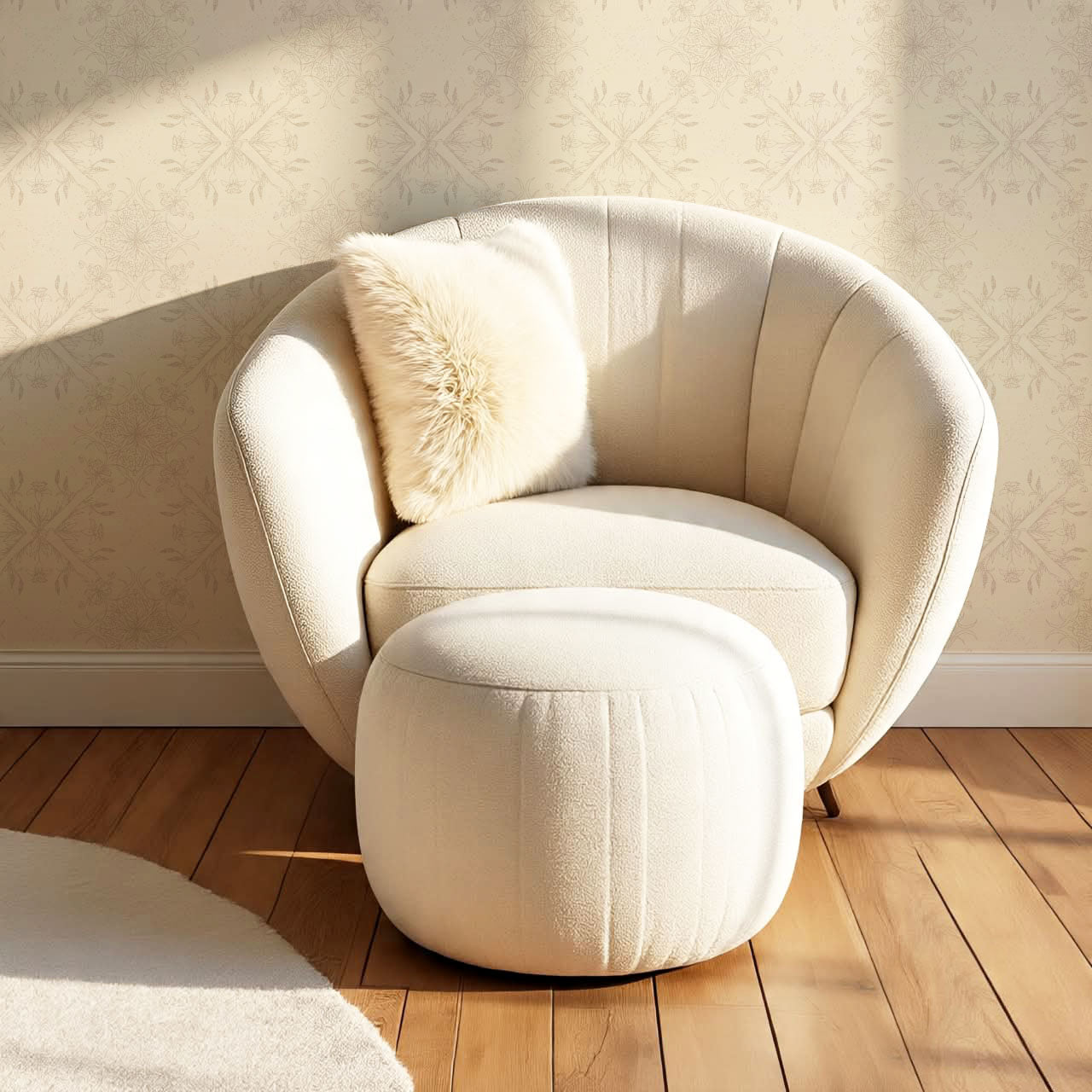 Arlette Classic Tile Ivory Wallpaper