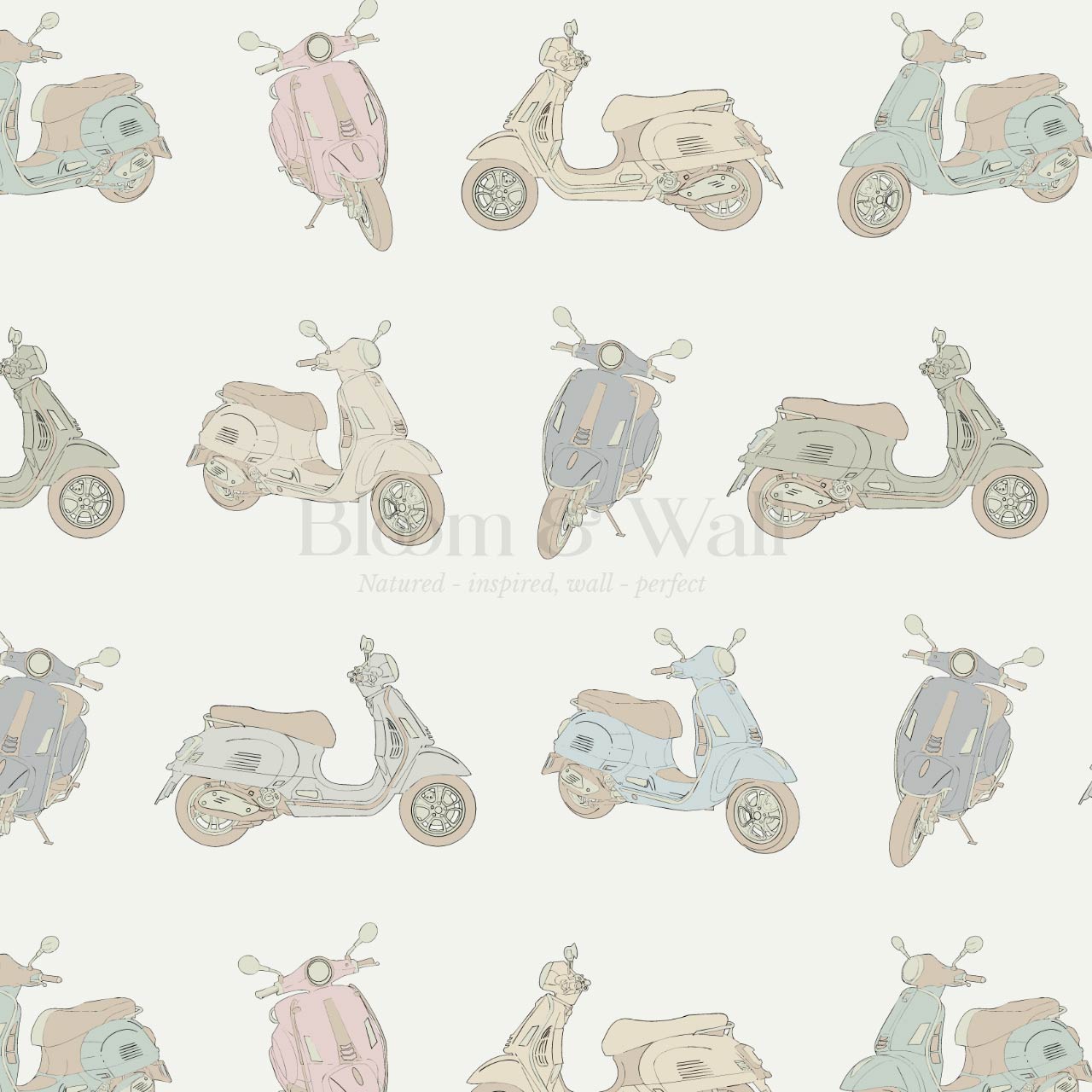 Vespa Ivory Pastel Wallpaper