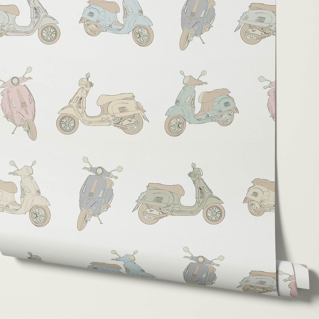 Vespa Ivory Pastel Wallpaper