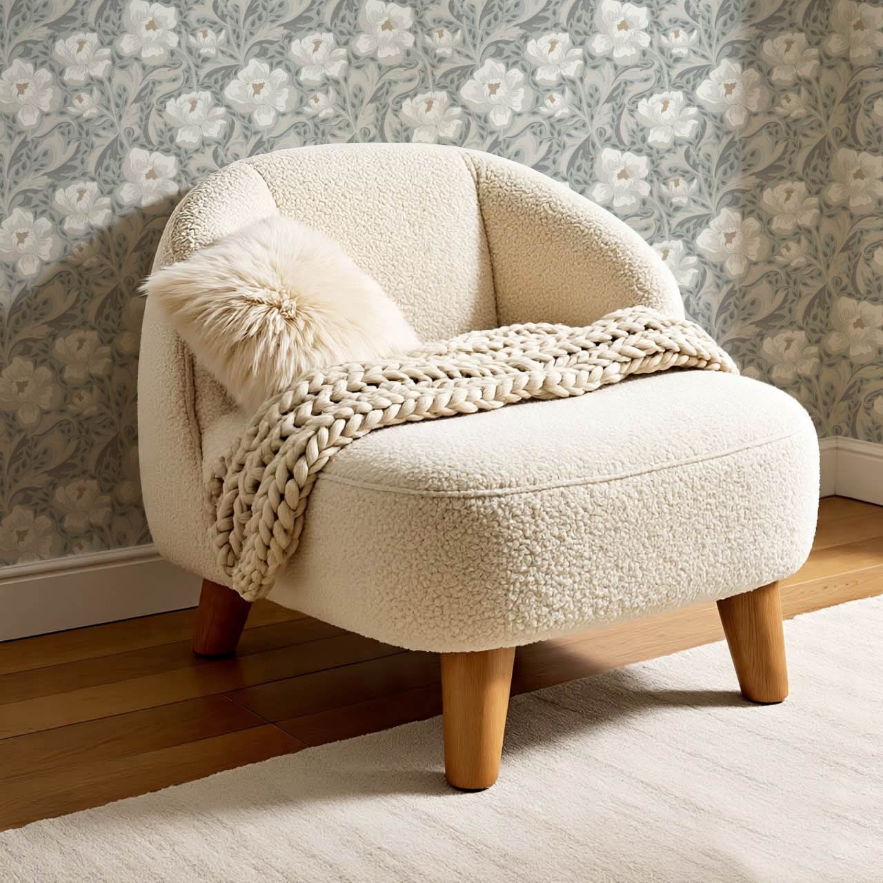 Asila Peonies Sea Glass Beige Wallpaper