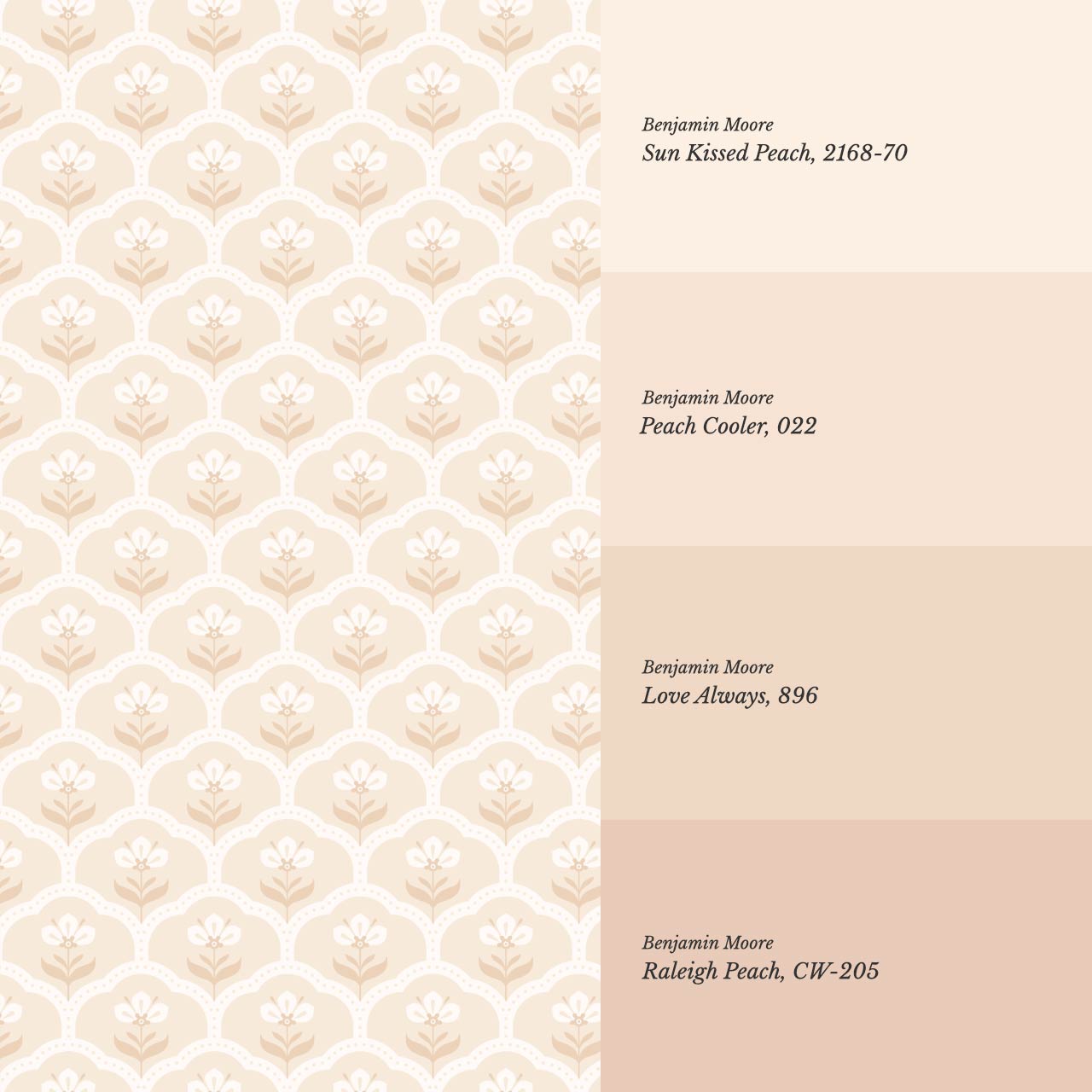 Asta Scallop Bloom Soft Peach Wallpaper