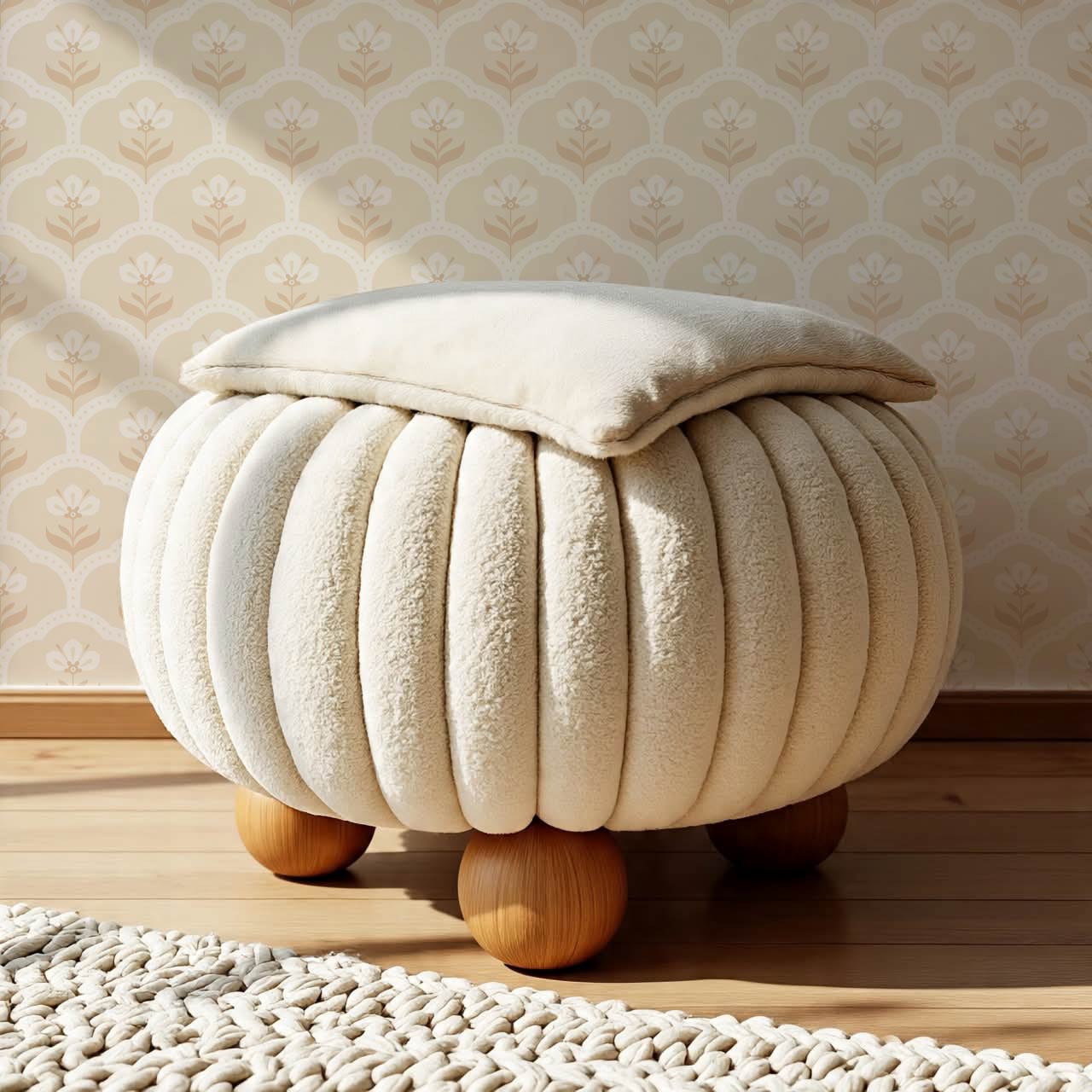 Asta Scallop Bloom Soft Peach Wallpaper