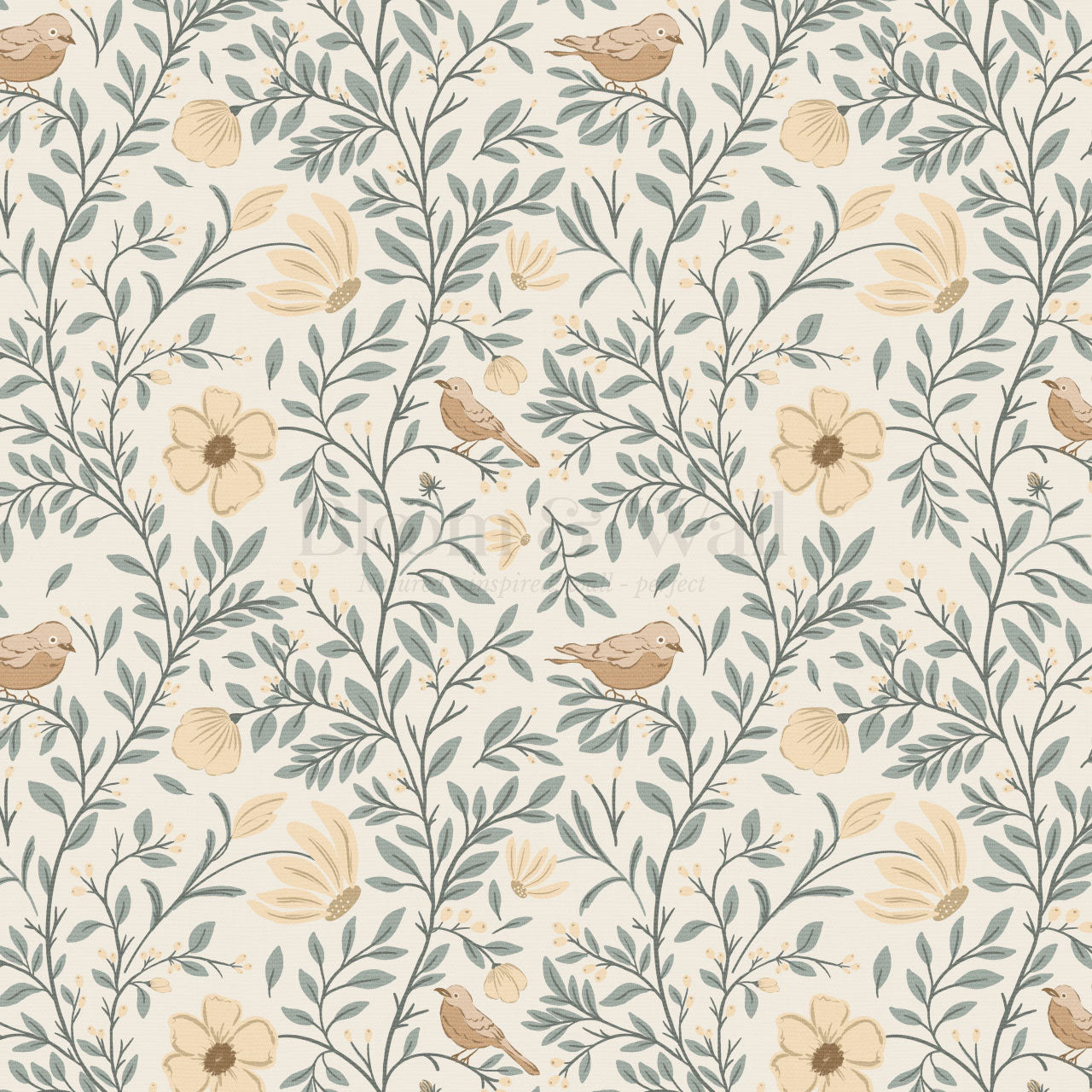 Athena Songbird Vine Sage Butter Wallpaper