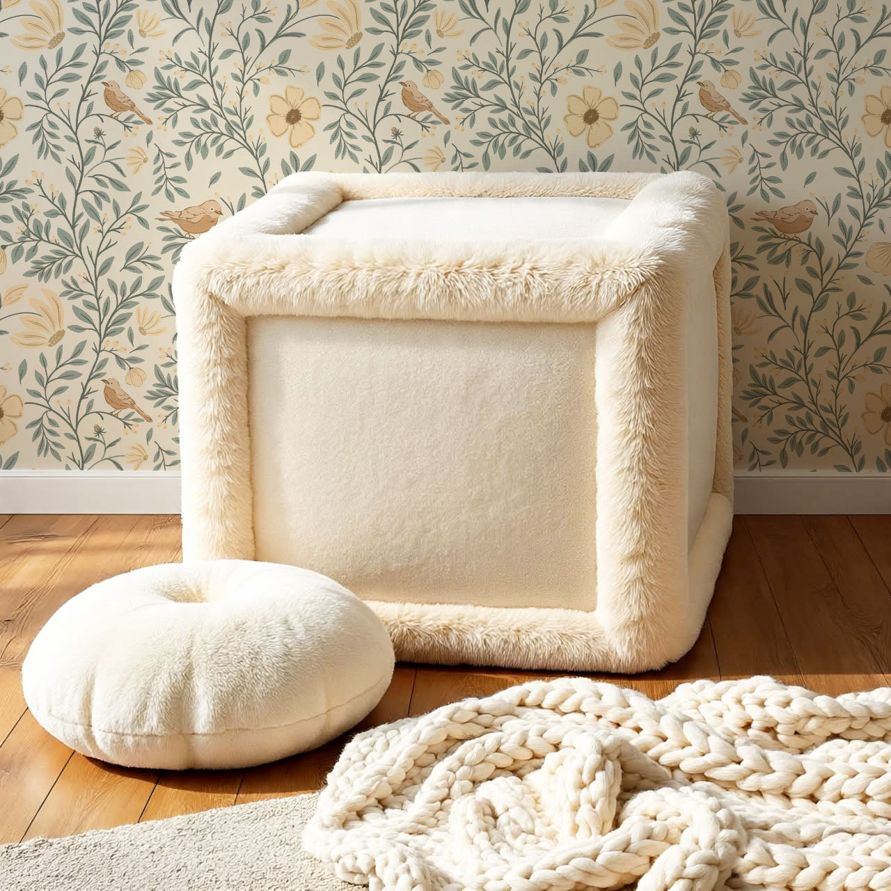 Athena Songbird Vine Sage Butter Wallpaper