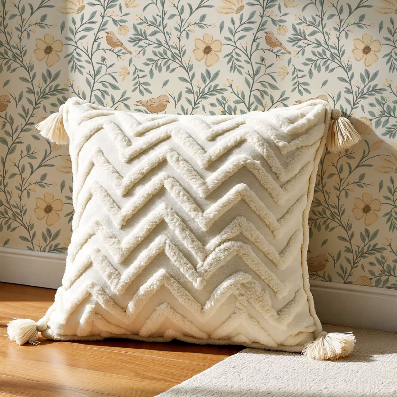 Athena Songbird Vine Sage Butter Wallpaper