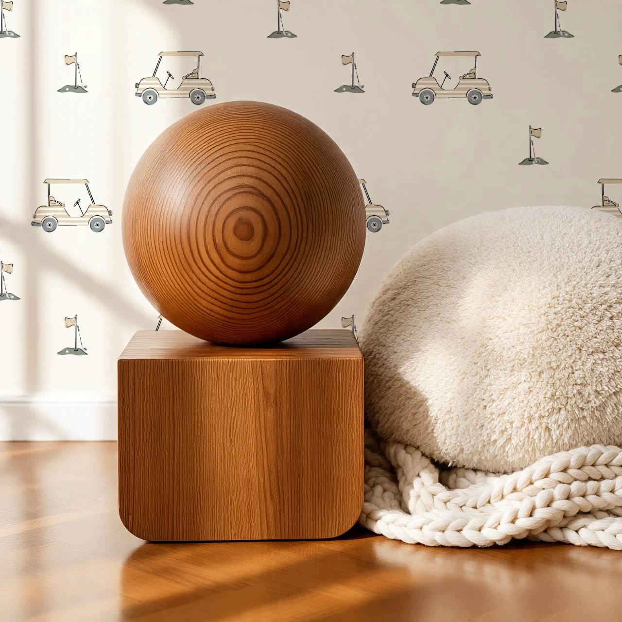 Atticus Golf Carts Tan Cream Wallpaper