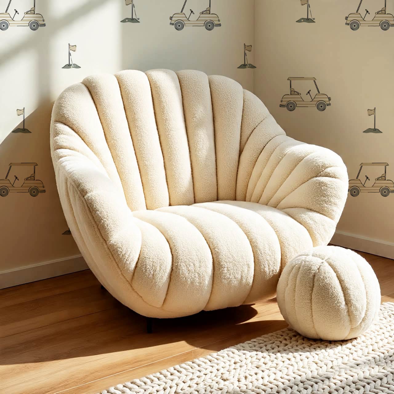 Atticus Golf Carts Tan Cream Wallpaper