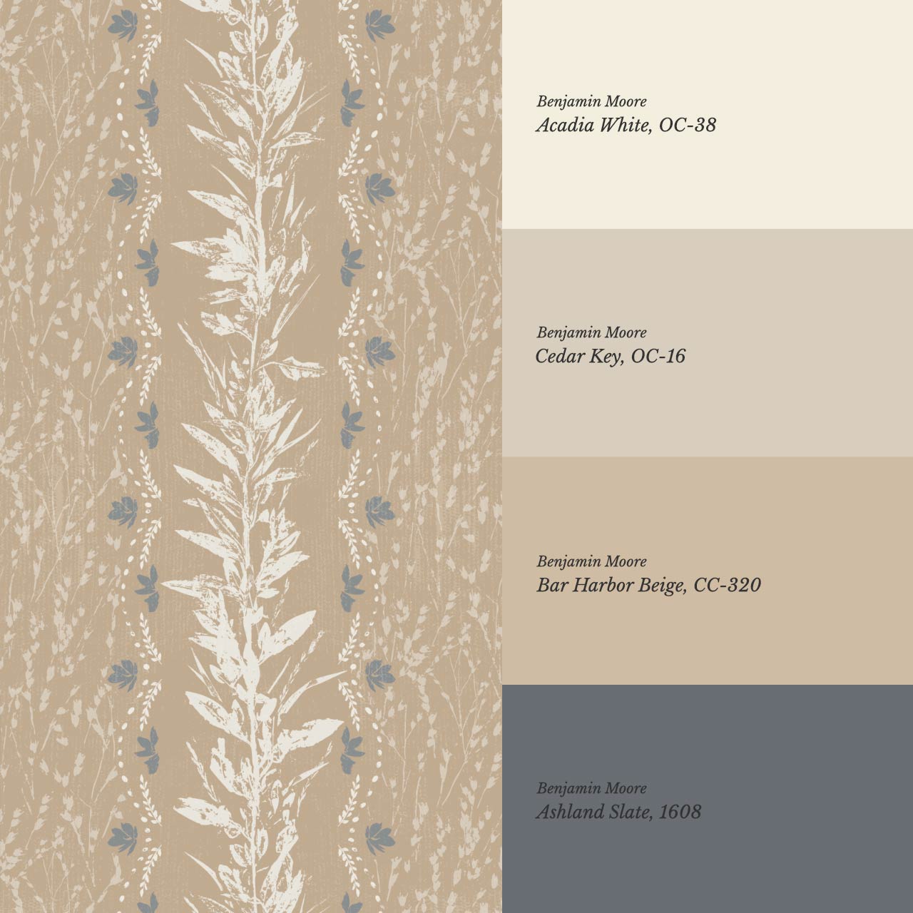 Aubree Silver Hedgerow Beige Wallpaper