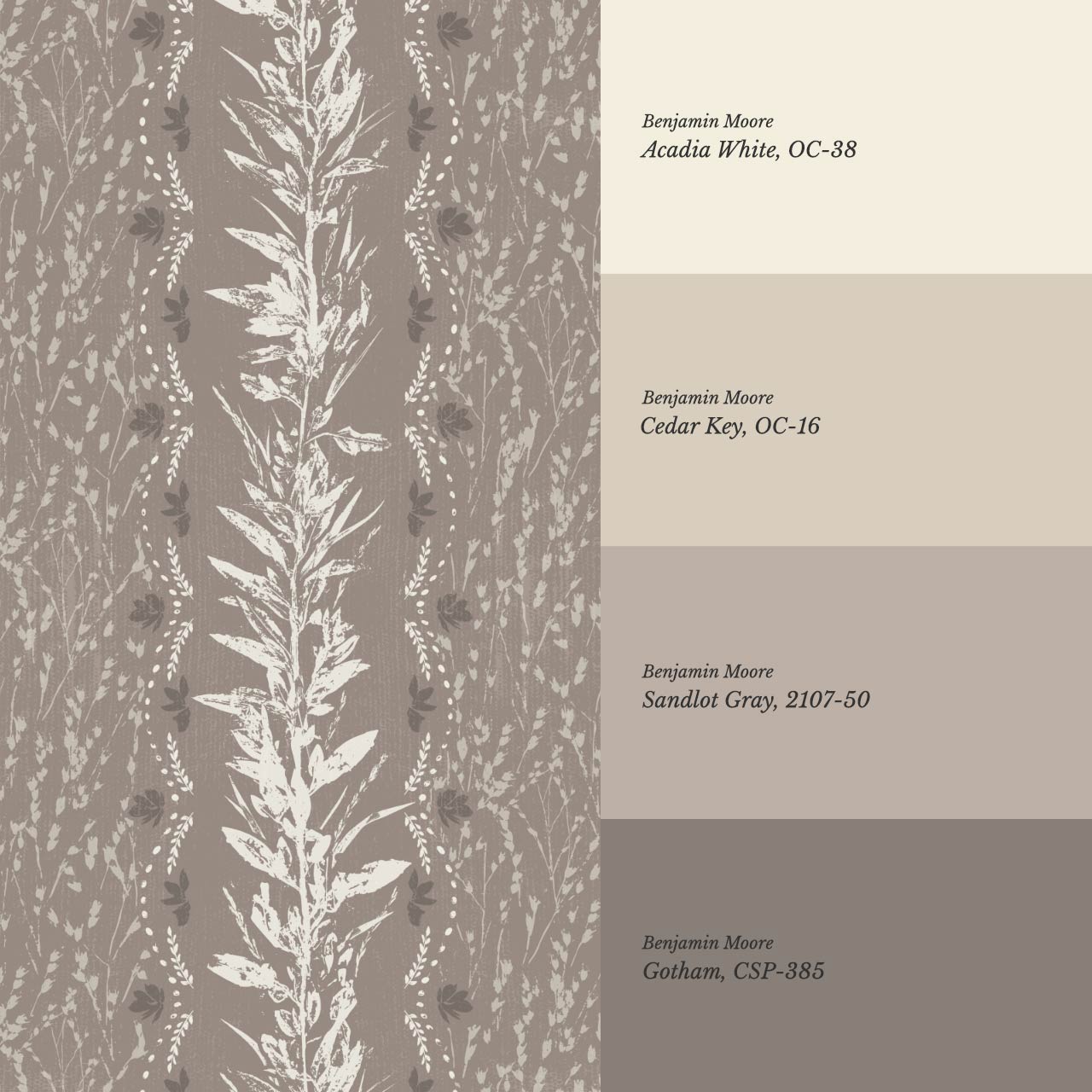 Aubree Silver Hedgerow Stone Wallpaper