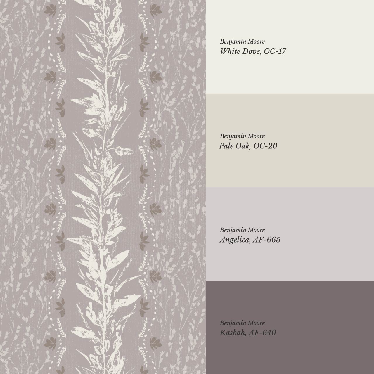 Aubree Silver Hedgerow Plum Wallpaper