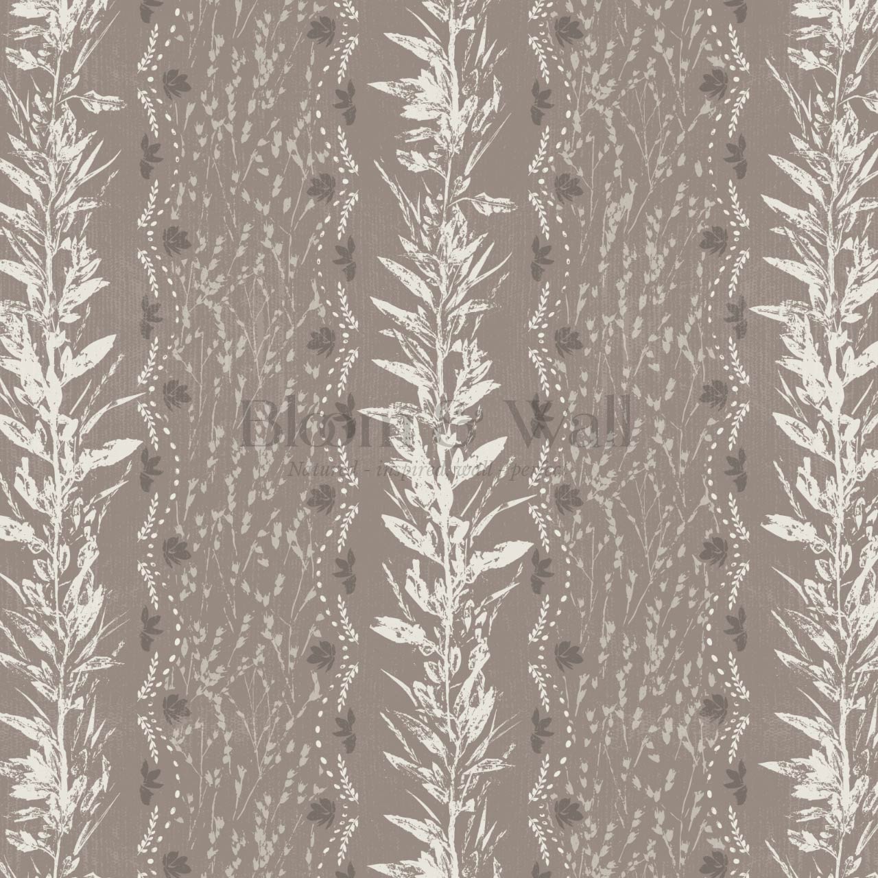 Aubree Silver Hedgerow Stone Wallpaper