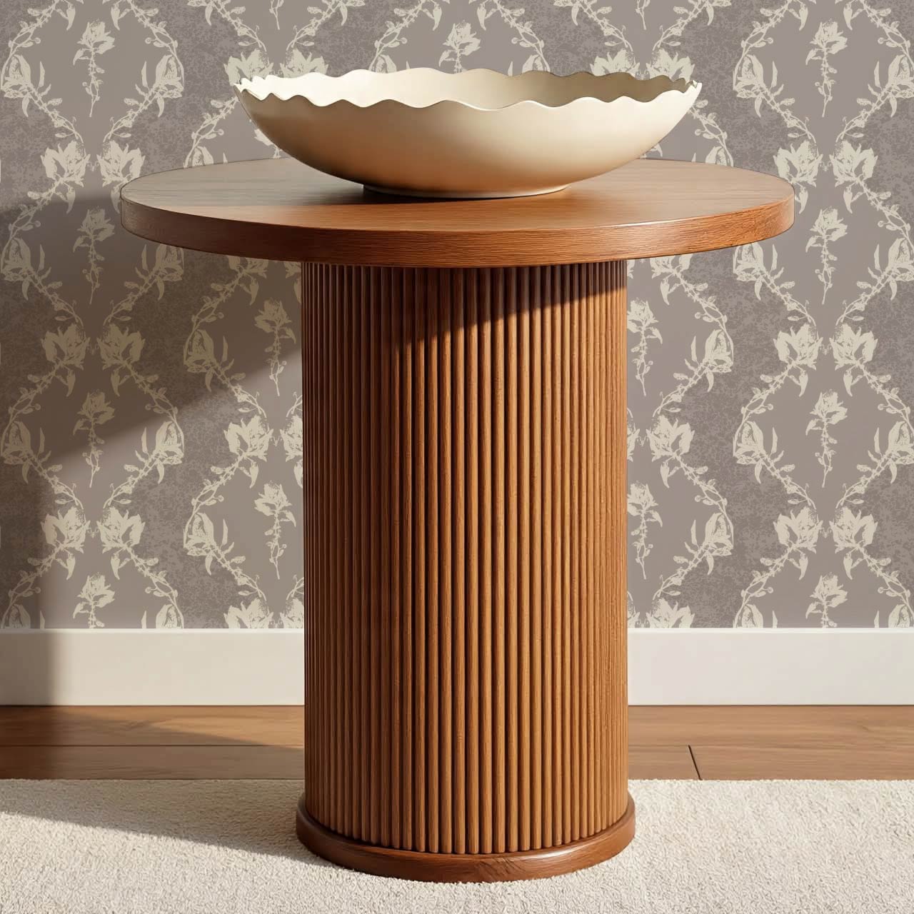 Kayla Vertical Vines Plum Wallpaper