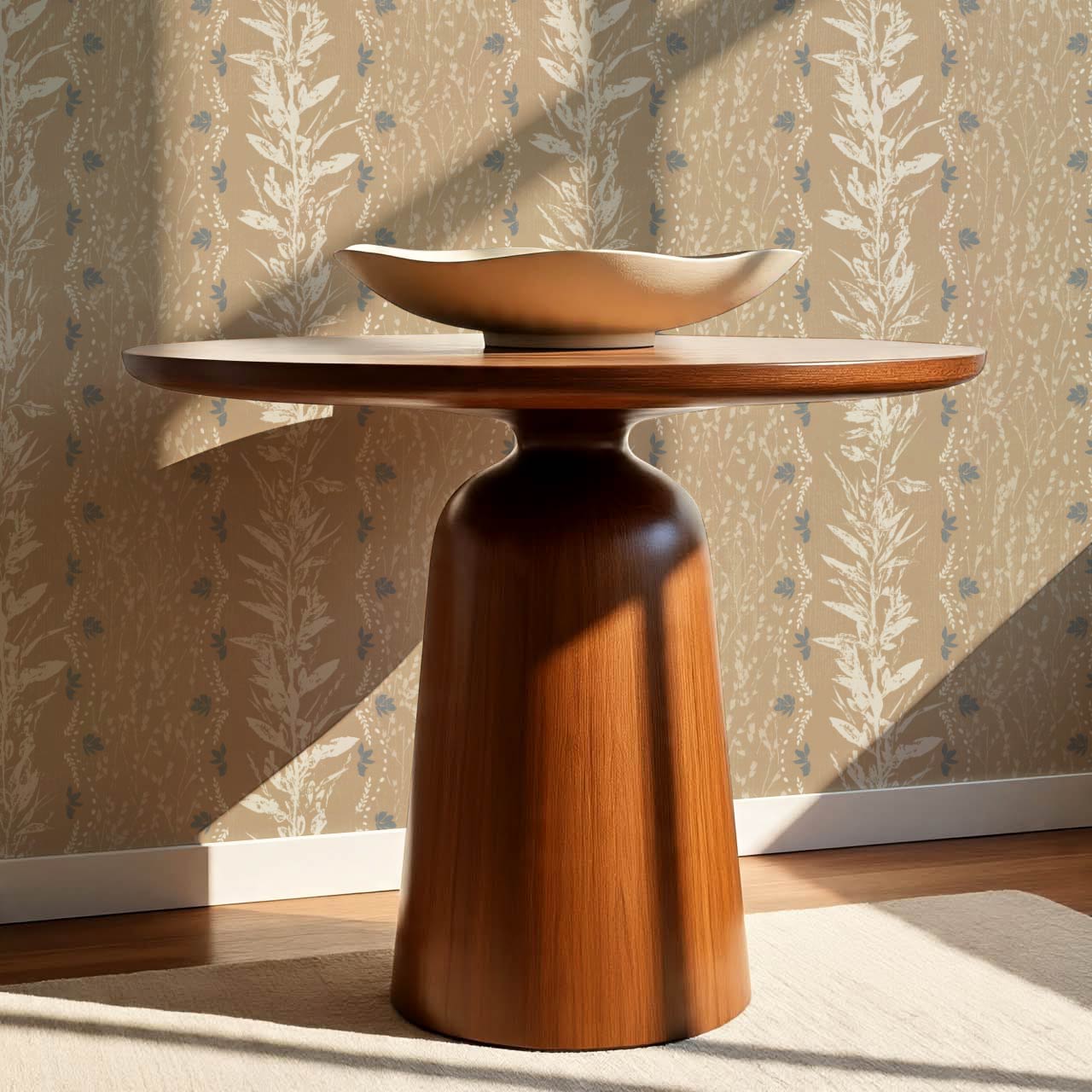 Aubree Silver Hedgerow Beige Wallpaper