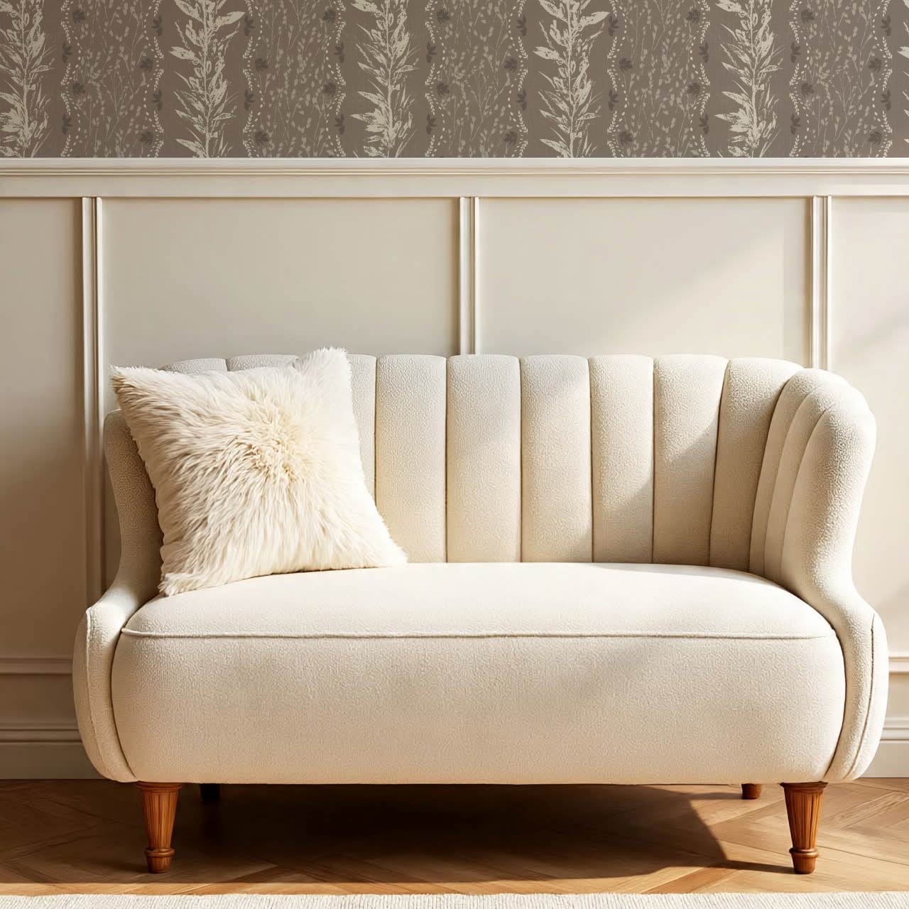 Aubree Silver Hedgerow Stone Wallpaper