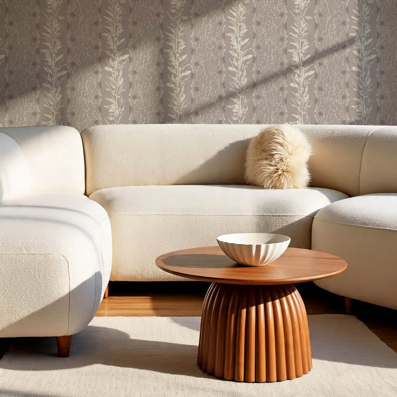 Aubree Silver Hedgerow Plum Wallpaper