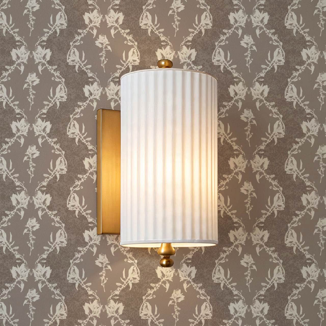 Kayla Vertical Vines Earth Wallpaper