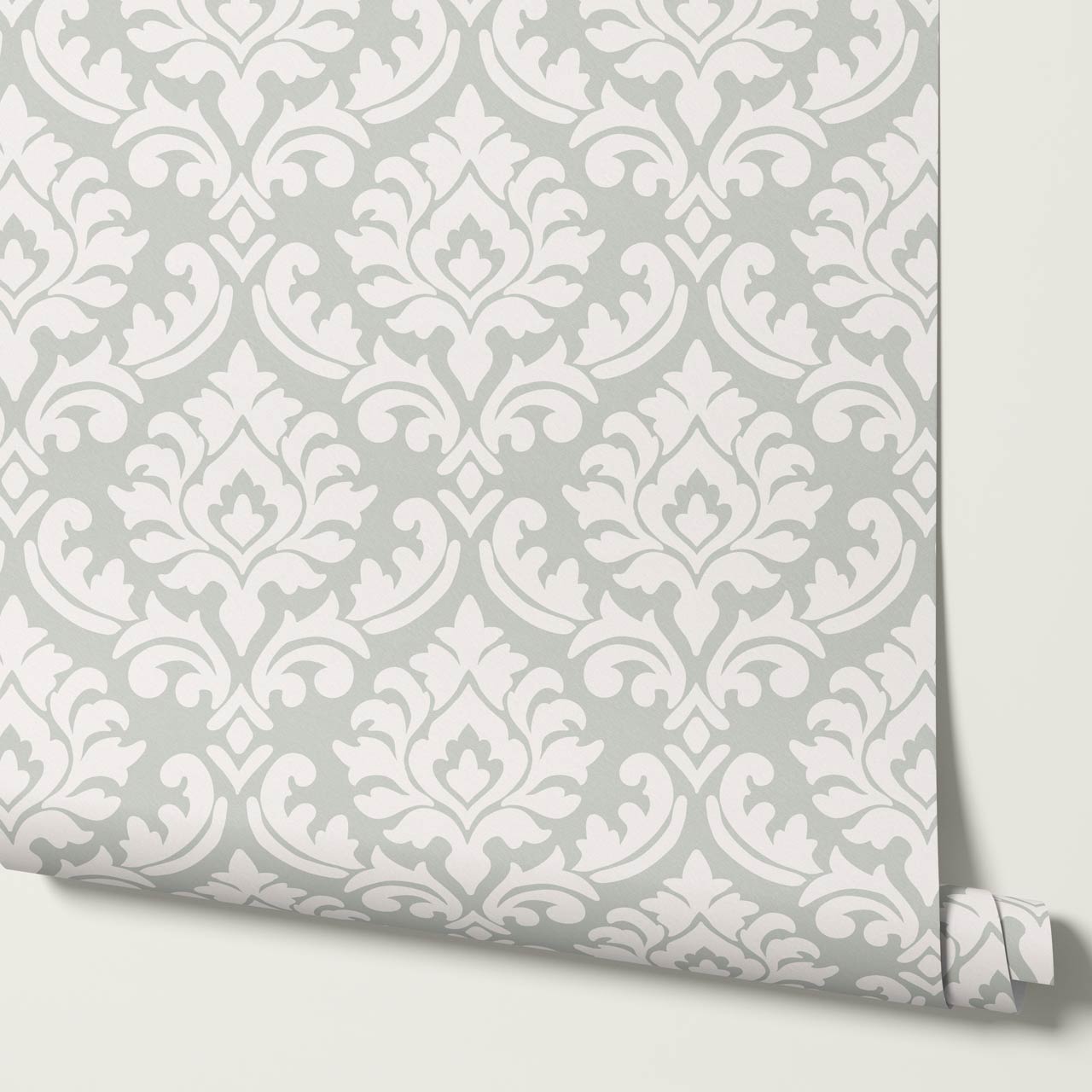 Aubrey Damask Sage Wallpaper