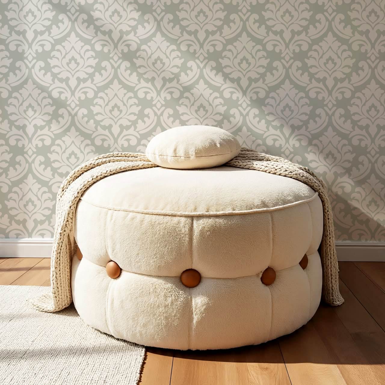 Aubrey Damask Sage Wallpaper