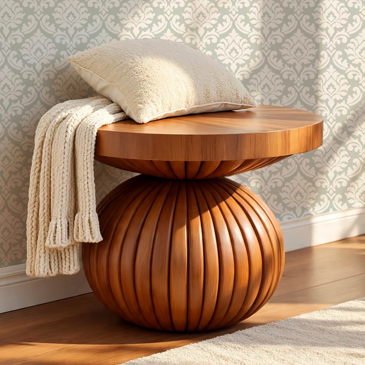 Aubrey Damask Sage Wallpaper