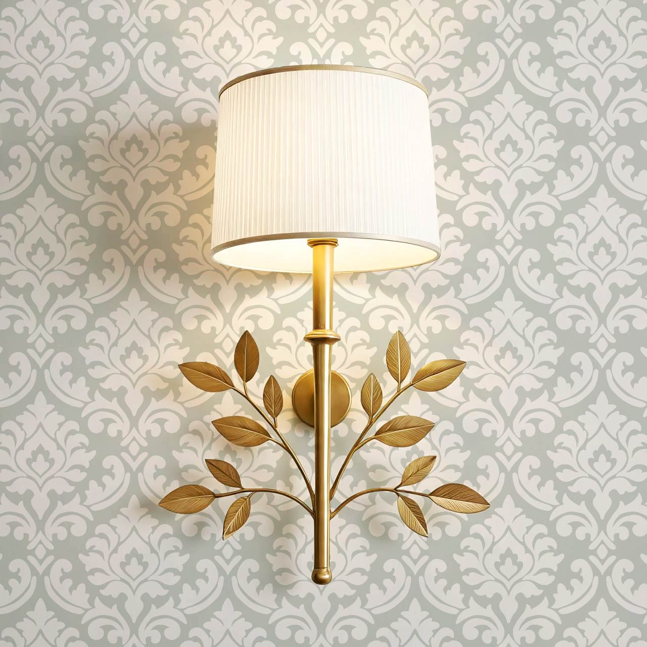 Aubrey Damask Sage Wallpaper