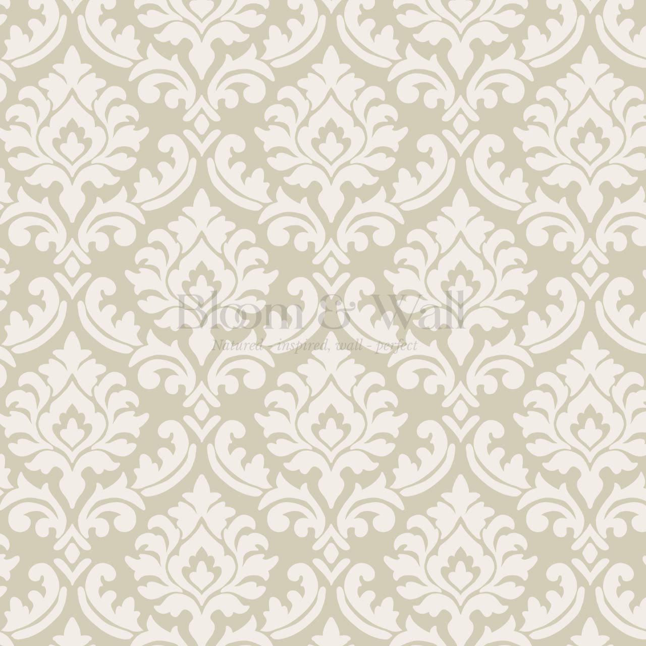 Aubrey Damask Olive Wallpaper