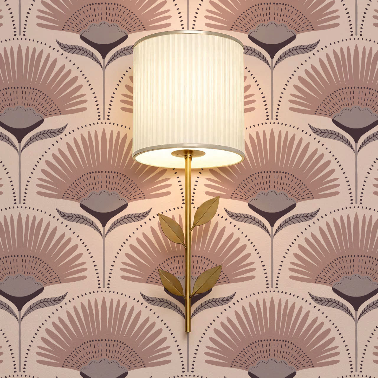 Audrey Palm Floral Rose Dust Wallpaper
