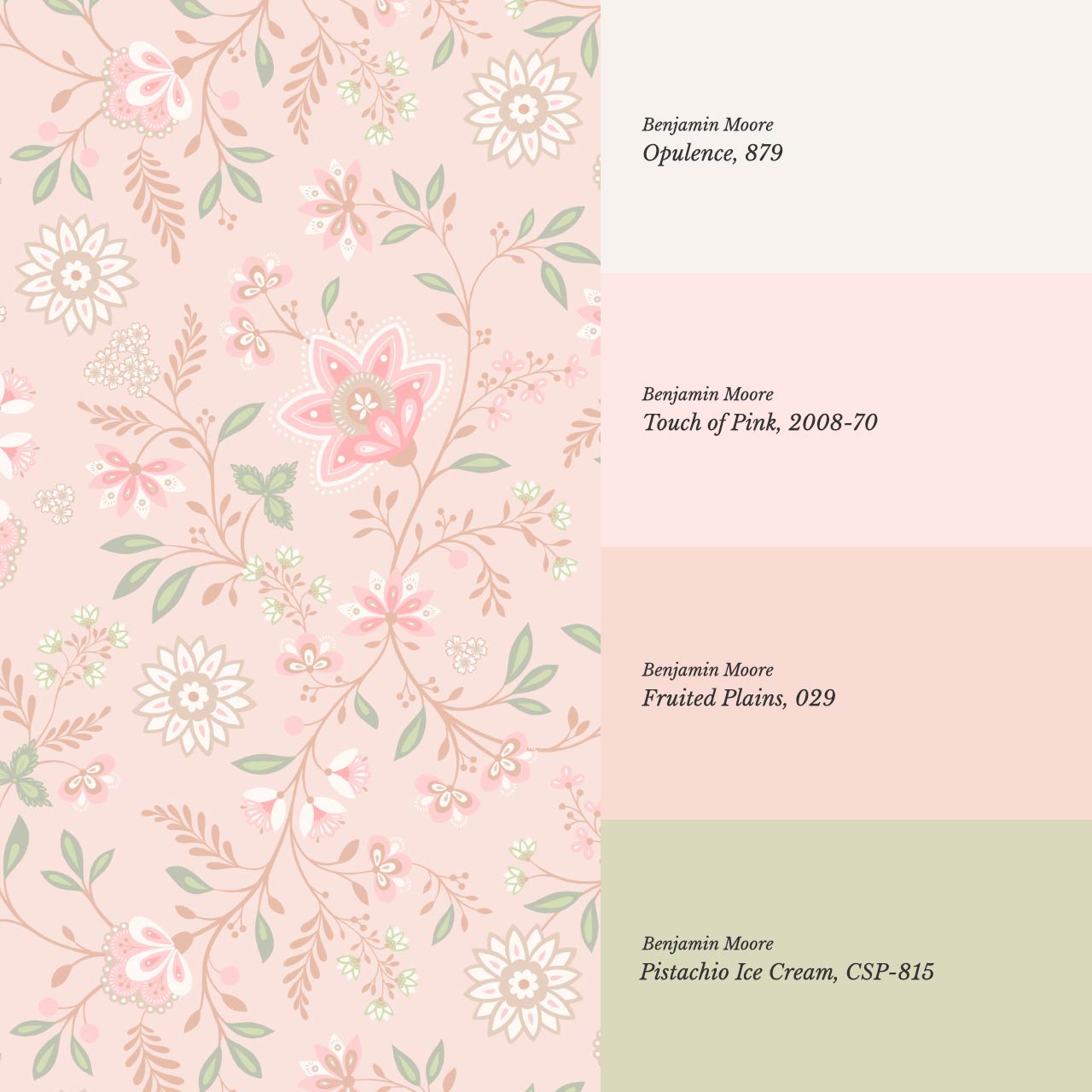Auguste Large Springvine Blush Sage Wallpaper