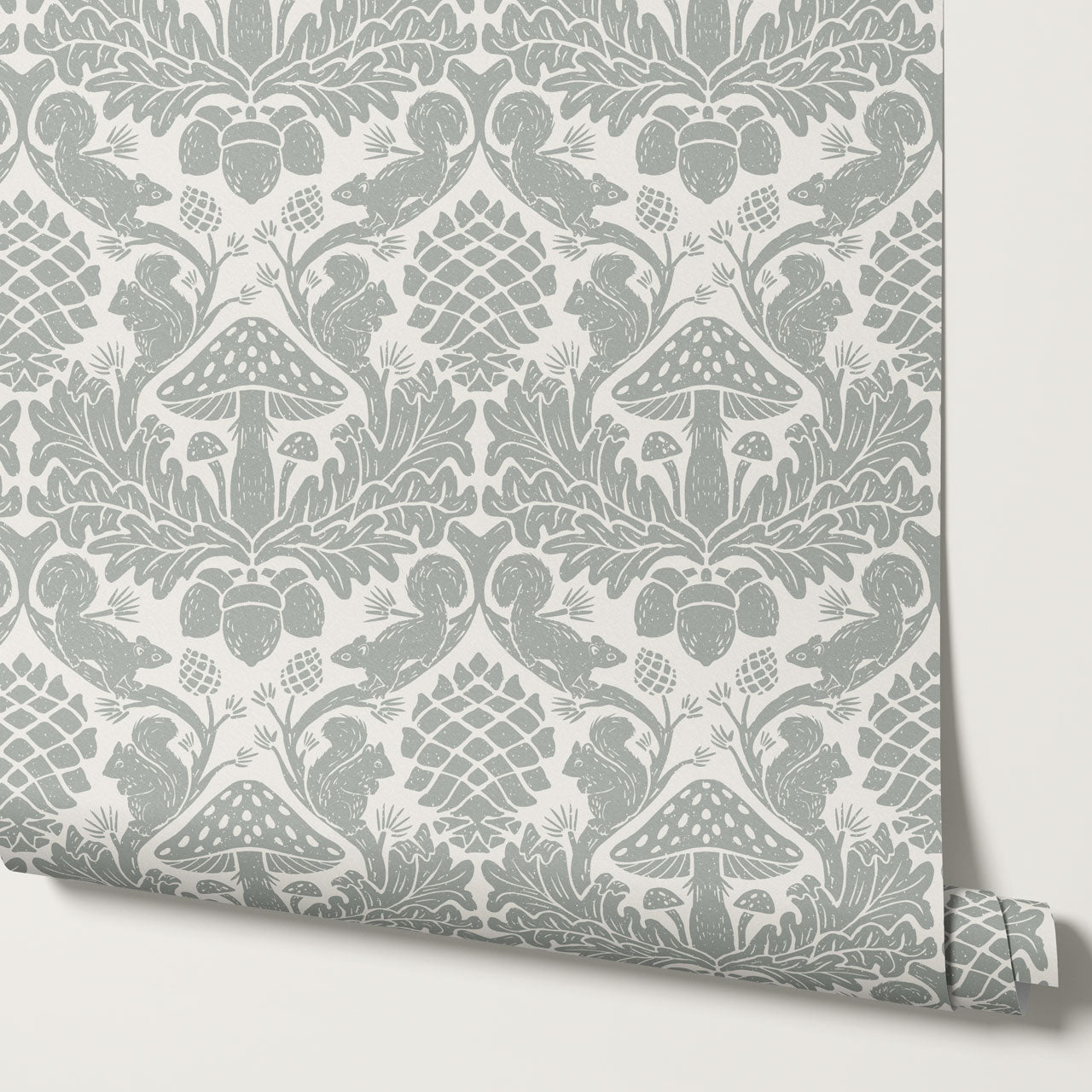 Aveline Squirrels Heaven Dove Gray Wallpaper
