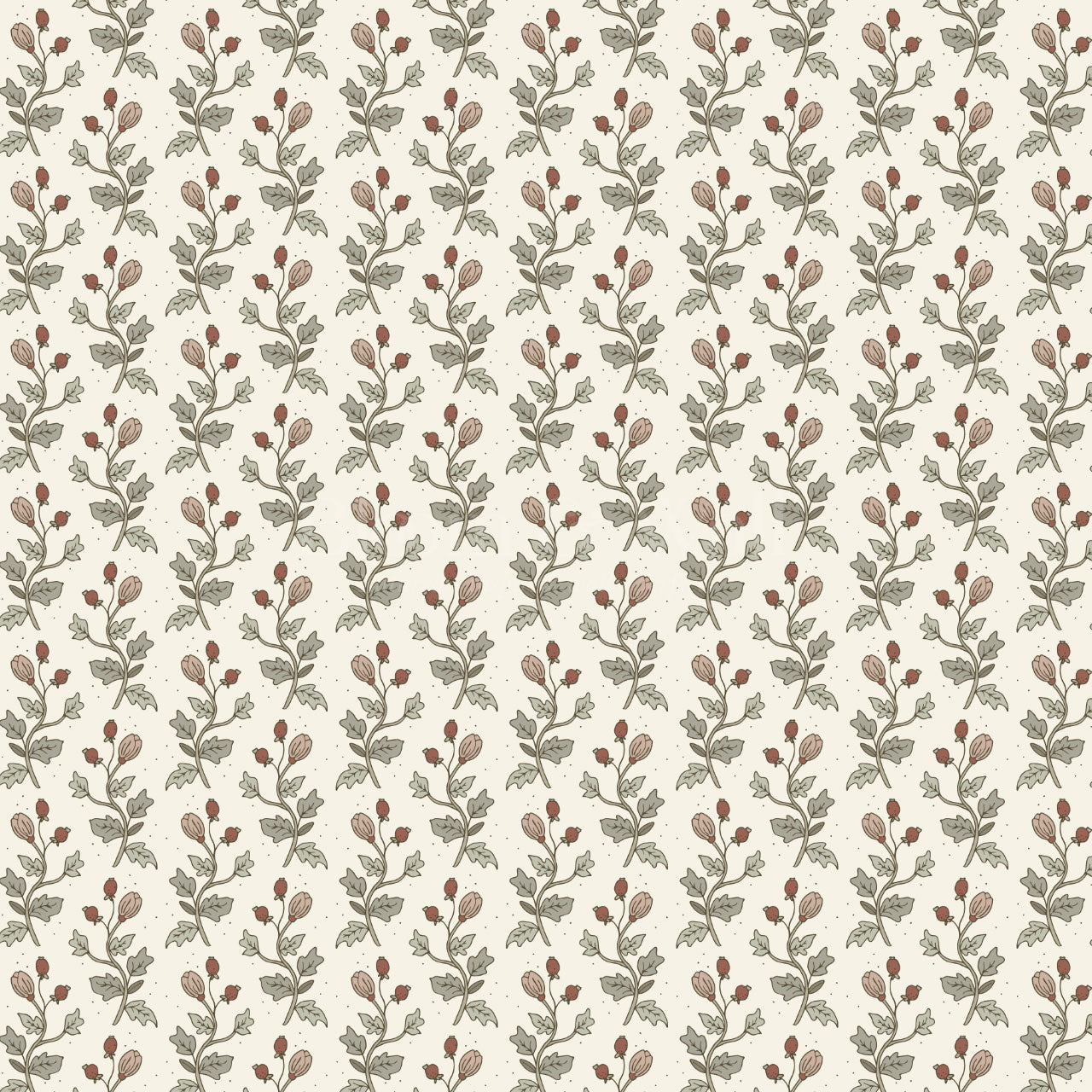 Jayleen Indiska Florals Red Green Wallpaper