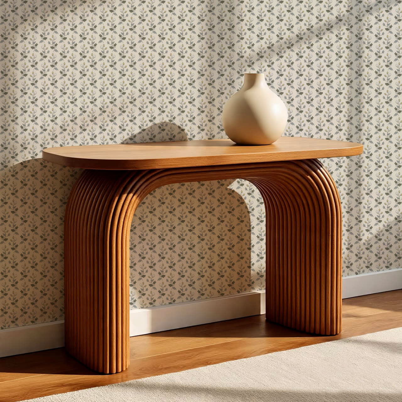 Jayleen Indiska Florals Olive Green Wallpaper