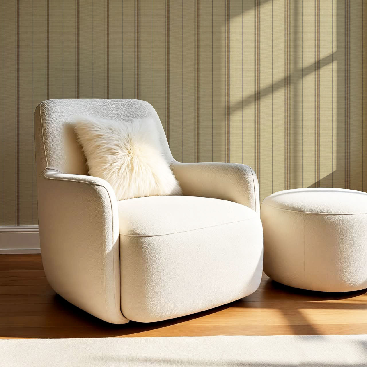Avery Stripes Pebble Wallpaper