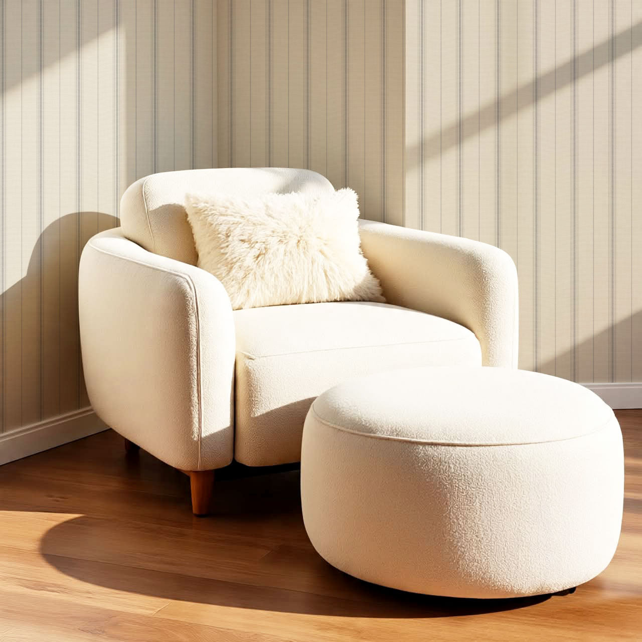 Avery Stripes Tan Dove Wallpaper