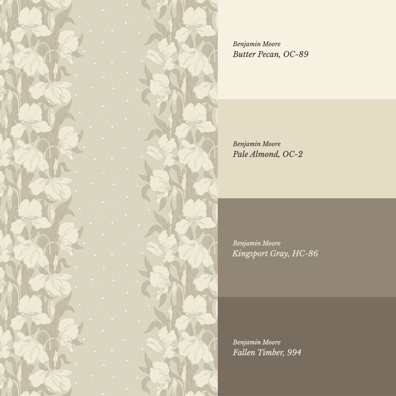 Avianna Ginger Lilies Creamed Oat Wallpaper