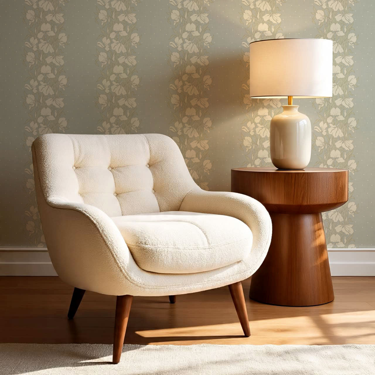 Avianna Ginger Lilies Duck Egg Wallpaper