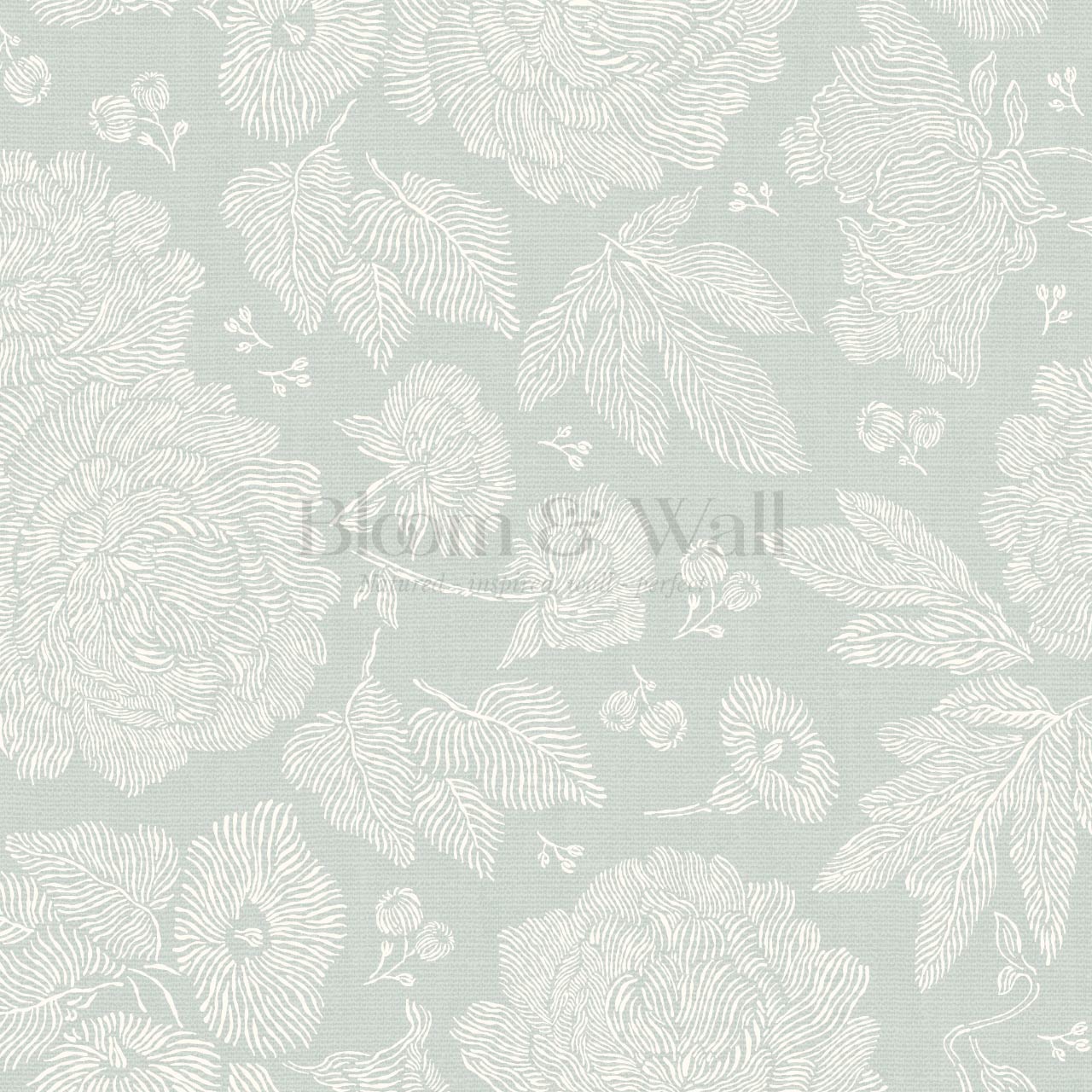 Axelle Petunias & Peonies Seaglass Wallpaper