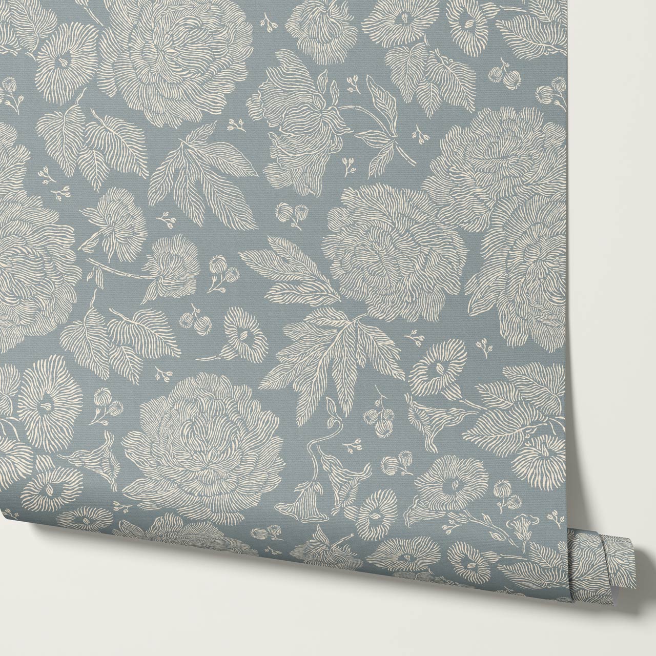 Axelle Petunias & Peonies Moody Sky Wallpaper