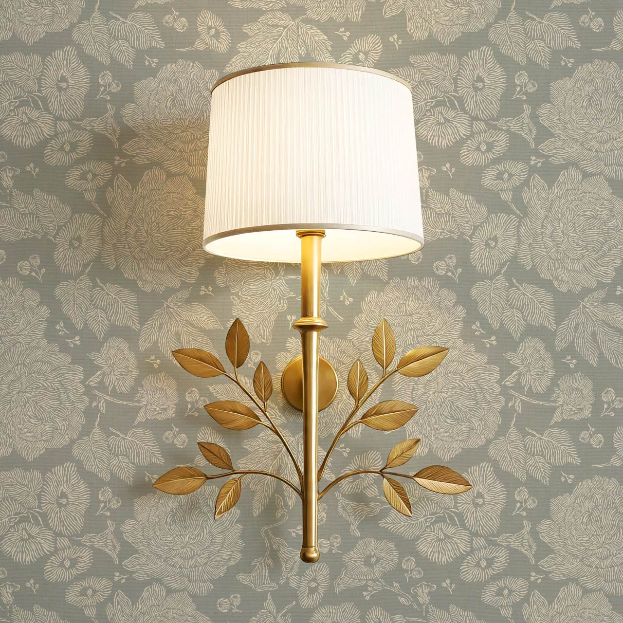 Axelle Petunias & Peonies Antique Sage Wallpaper