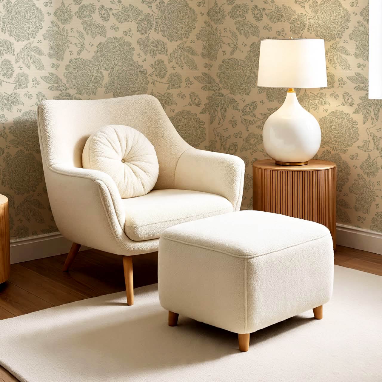 Axelle Petunias & Peonies Butter Sage Wallpaper