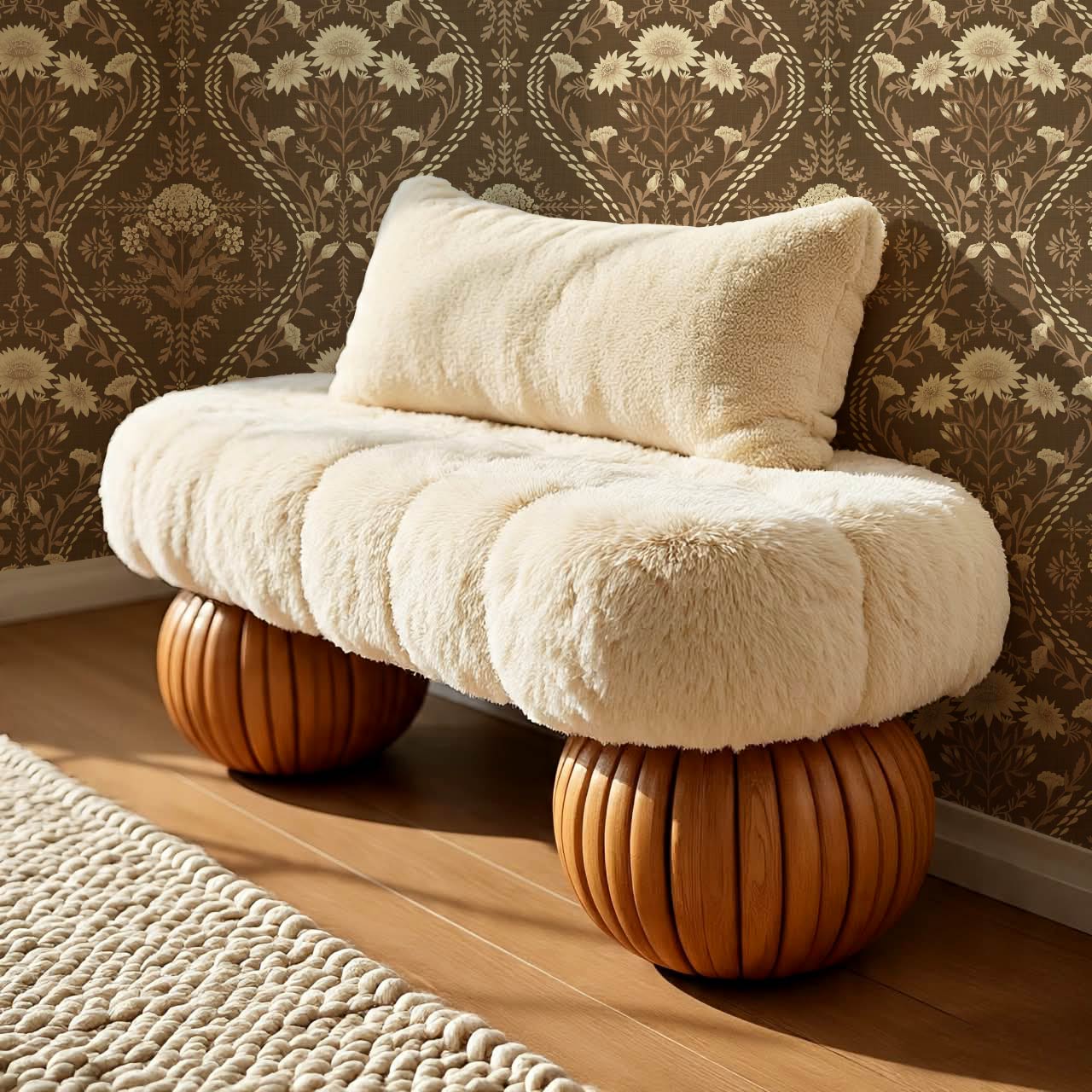 Azalea Ogee Large Fall Florals Earth Wallpaper