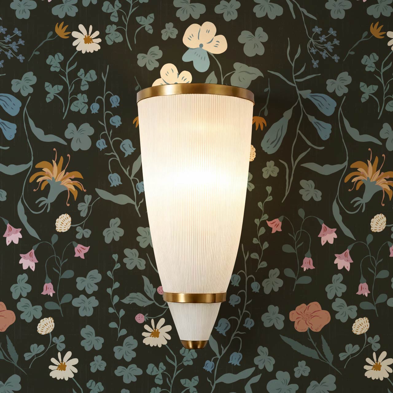 Basia Wildflower Meadow Coal Green Wallpaper