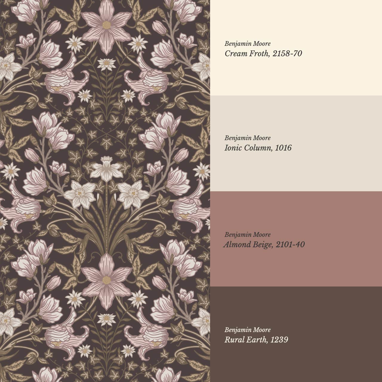 Baylin Large Blooming Trellis Brown Blush Wallpaper