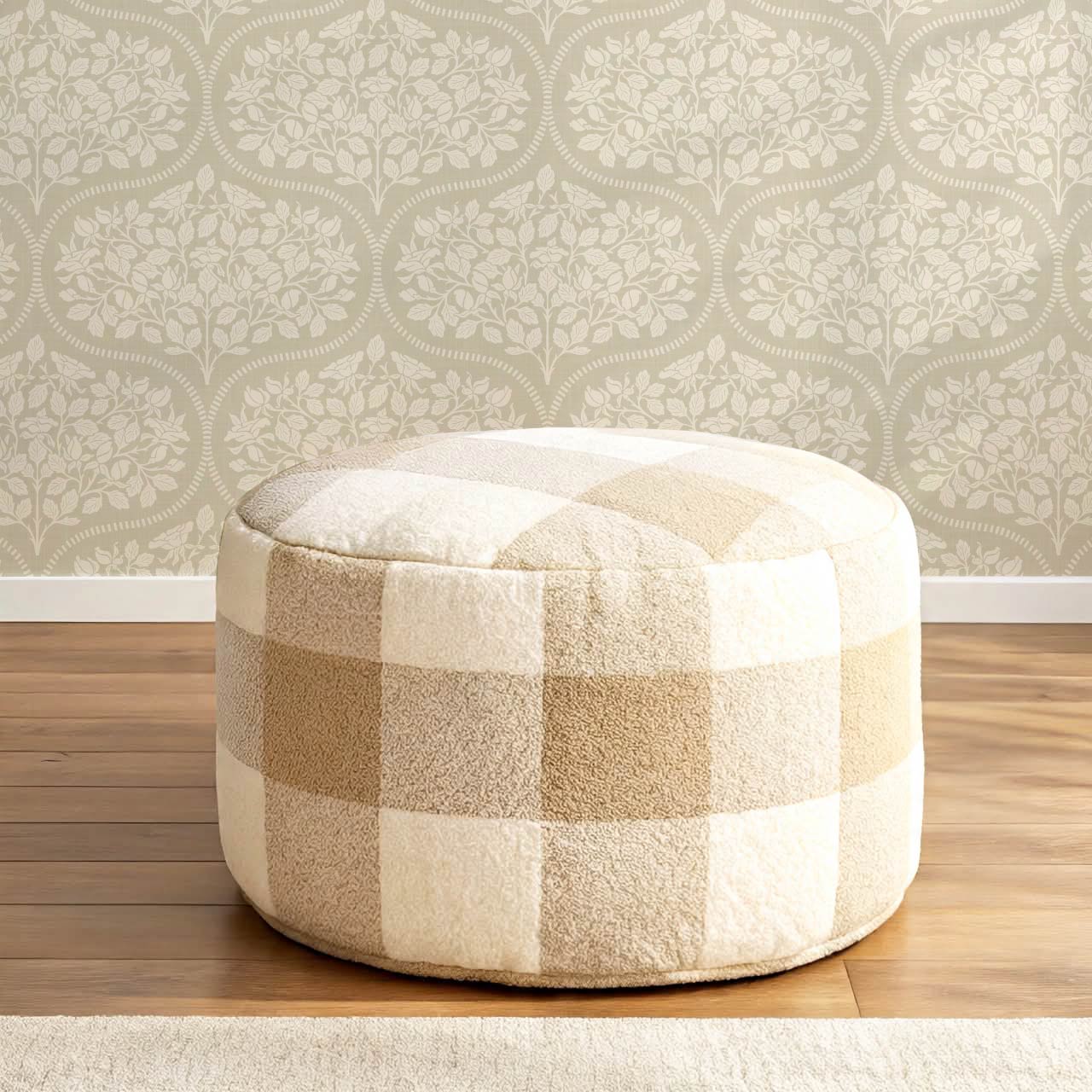 Beatrise Rosebud Ogee Stone Wallpaper