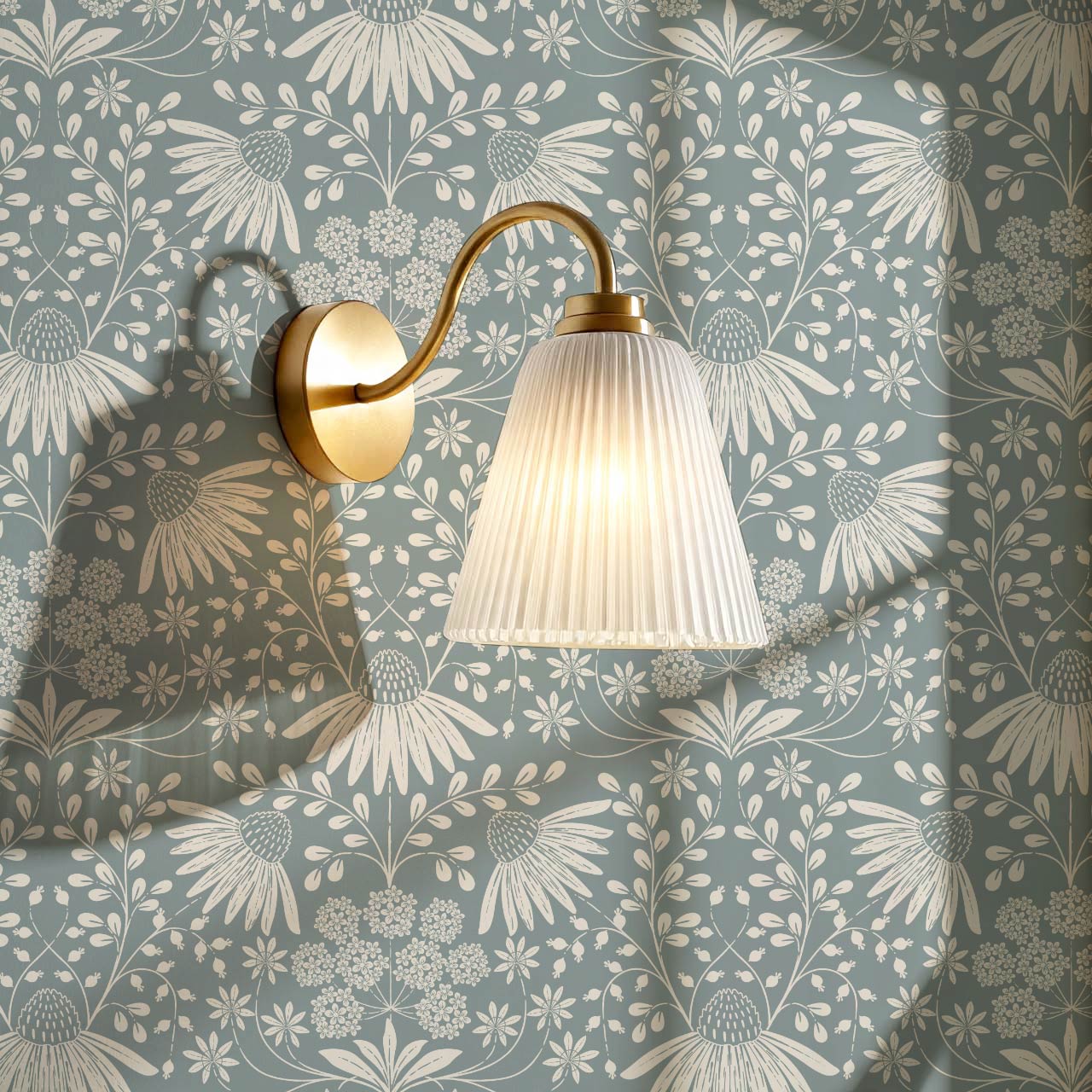 Beatriz Flower Garden Sea Glass Ivory Wallpaper