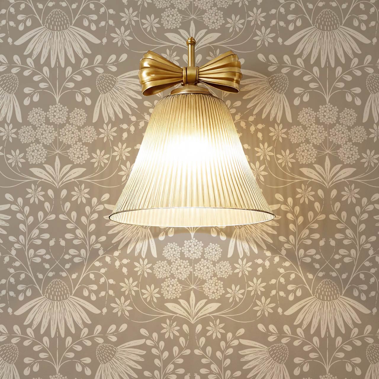 Beatriz Flower Garden Earthy Beige Ivory Wallpaper